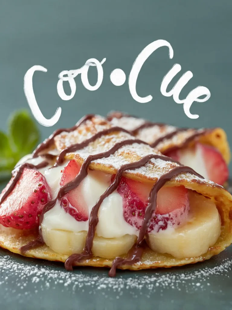 Pancake Tacos with Creamy Fruit Filling and Chocolate Drizzle Recipe First Image