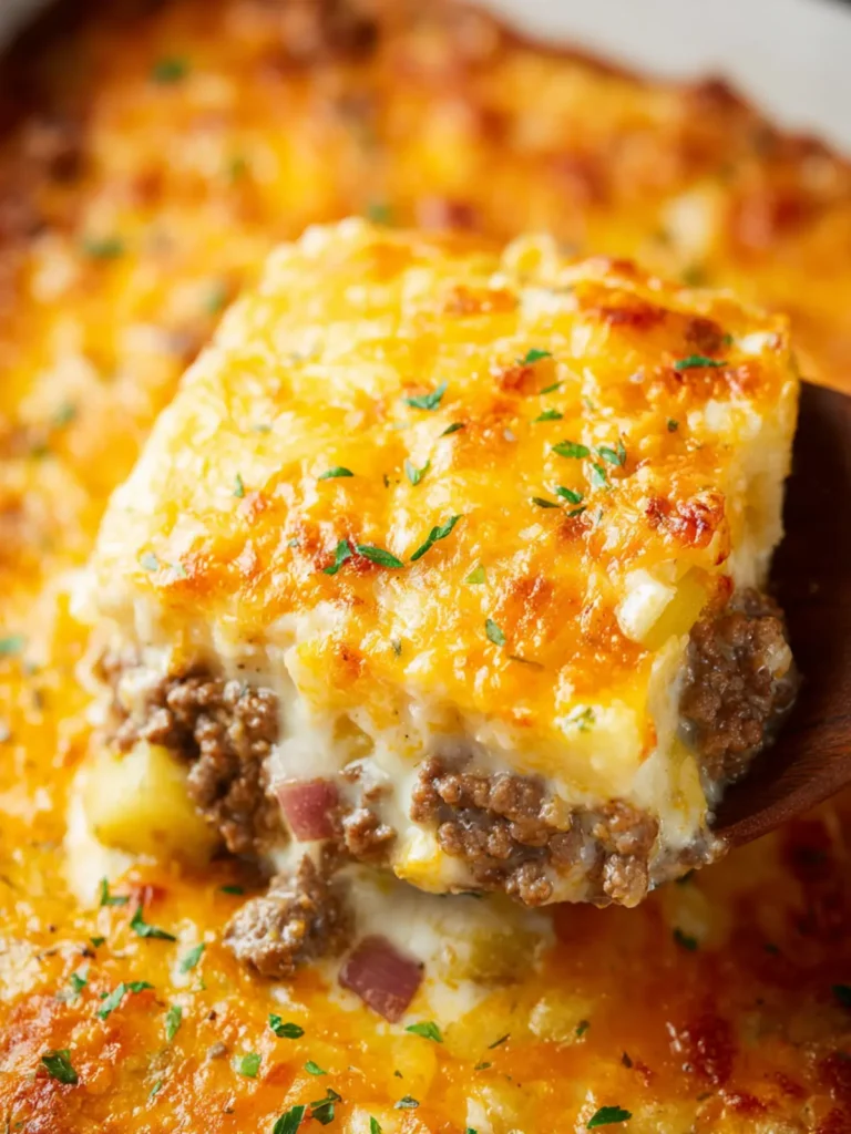 Cheesy Ground Beef and Potato Casserole First Image