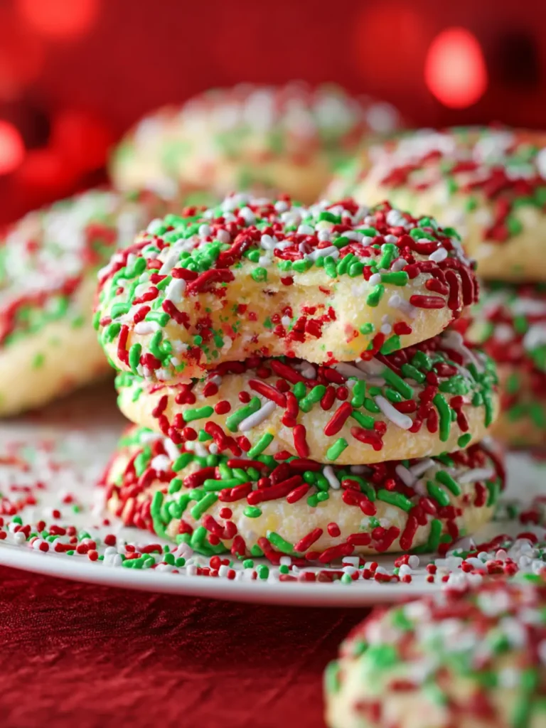 Christmas Sprinkle Cake Mix Cookies First Image