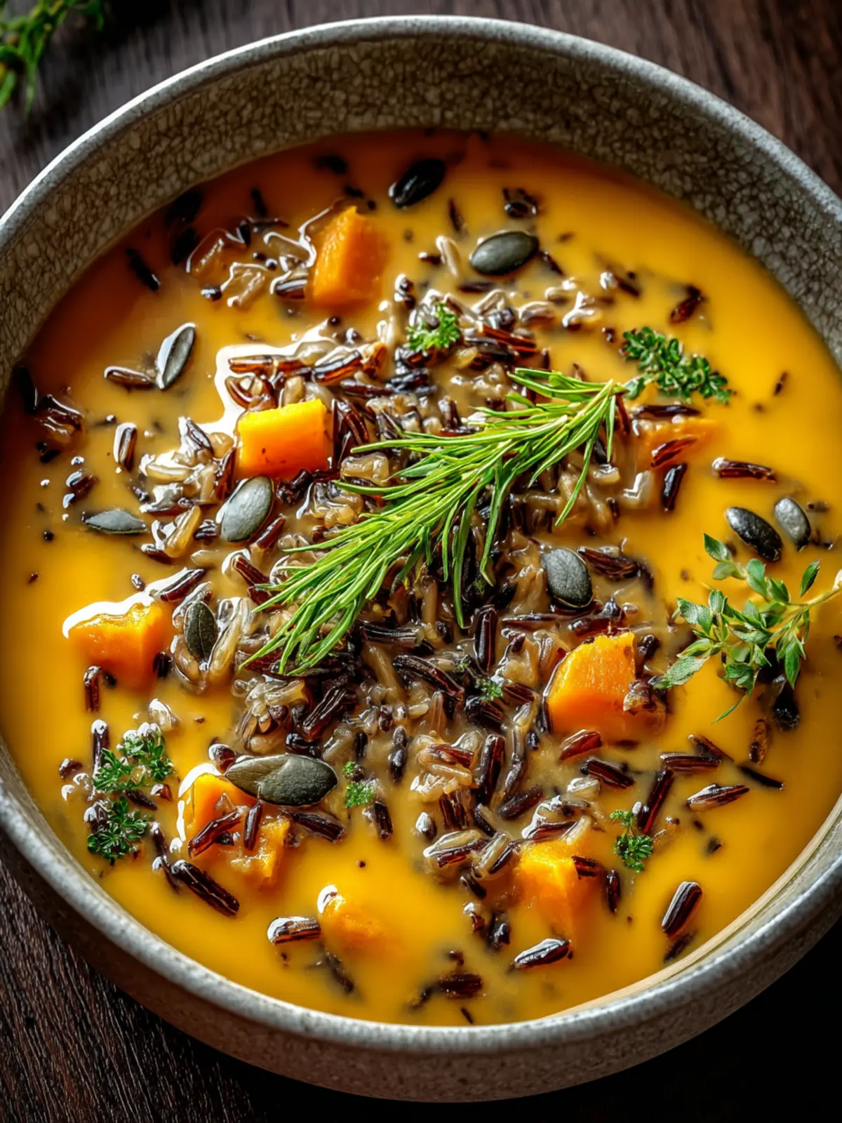 Nourishing Vegan Pumpkin Wild Rice Soup for Cozy Nights First Image