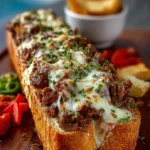 Cheesesteak Stuffed Garlic Bread Loaf First Image