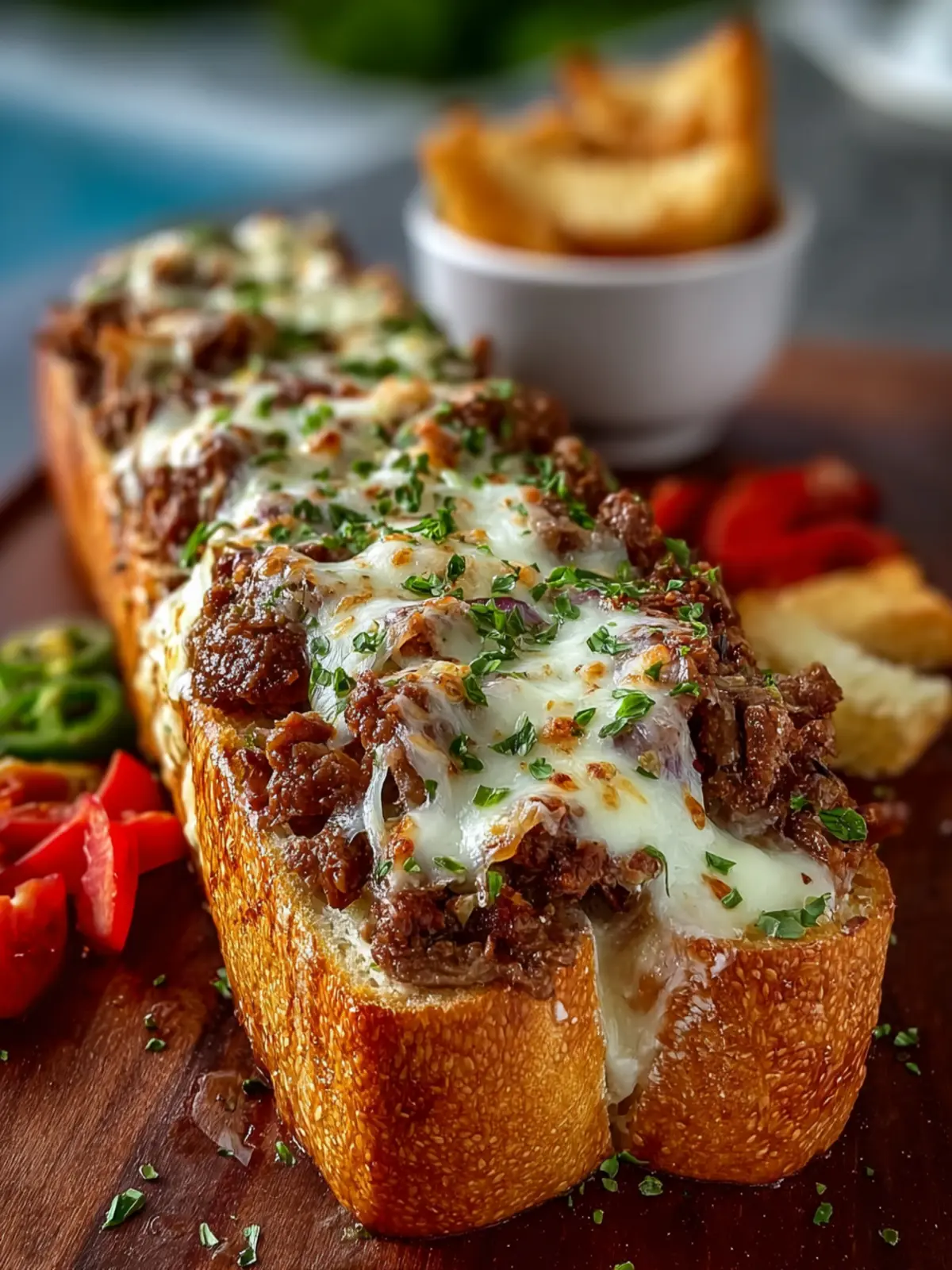 Cheesesteak Stuffed Garlic Bread Loaf First Image