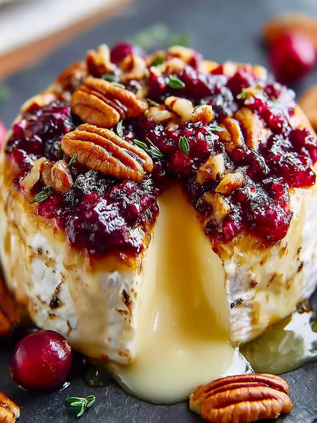 Easy Cranberry Pecan Baked Brie First Image