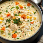 Comforting Creamy Chicken and Rice Soup Recipe First Image