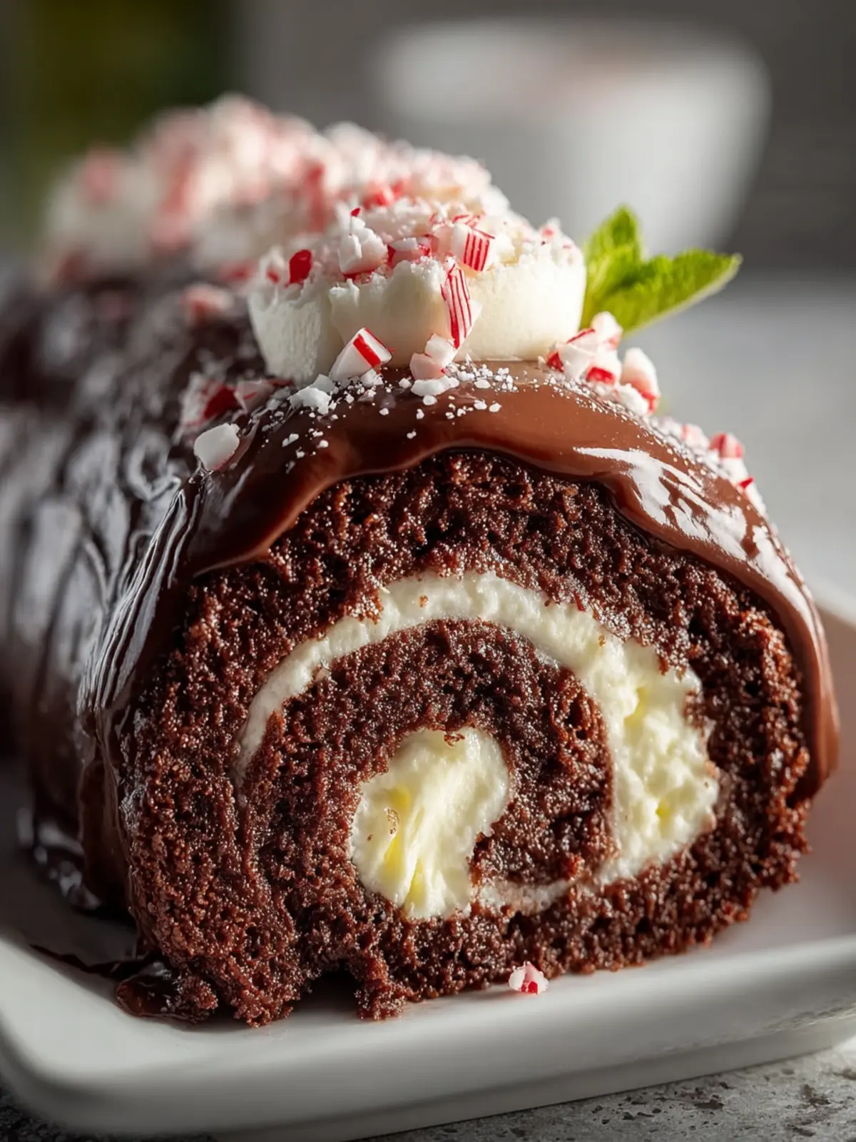 Decadent Chocolate Peppermint Roll Cake in Just 3 Steps First Image