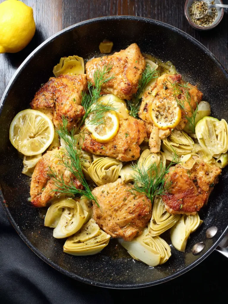 Lemon Chicken Skillet with Artichoke Hearts (Gluten-free, Paleo) First Image