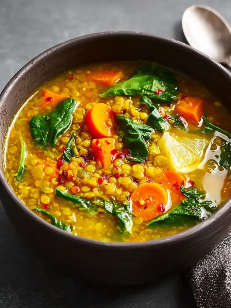 Turmeric Lentil Vegetable Soup Recipe First Image