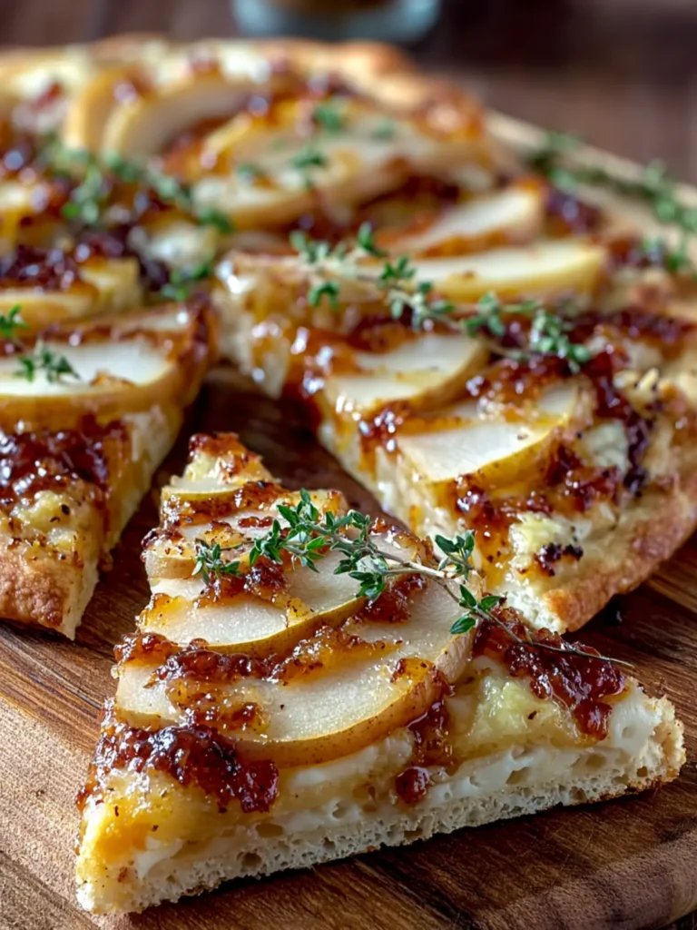 Irresistible Spiced Pear and Brie Flatbread Pizza Recipe First Image