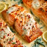 Creamy Garlic Butter Salmon Skillet First Image