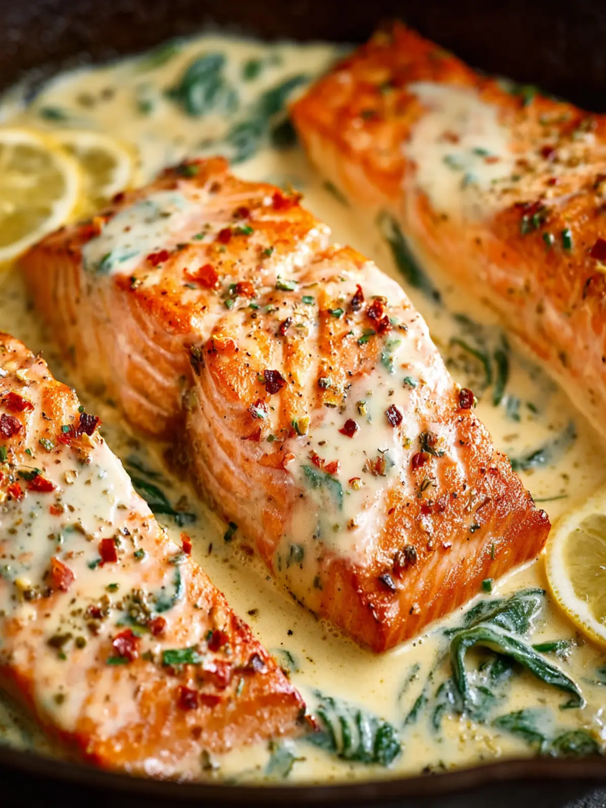 Creamy Garlic Butter Salmon Skillet First Image