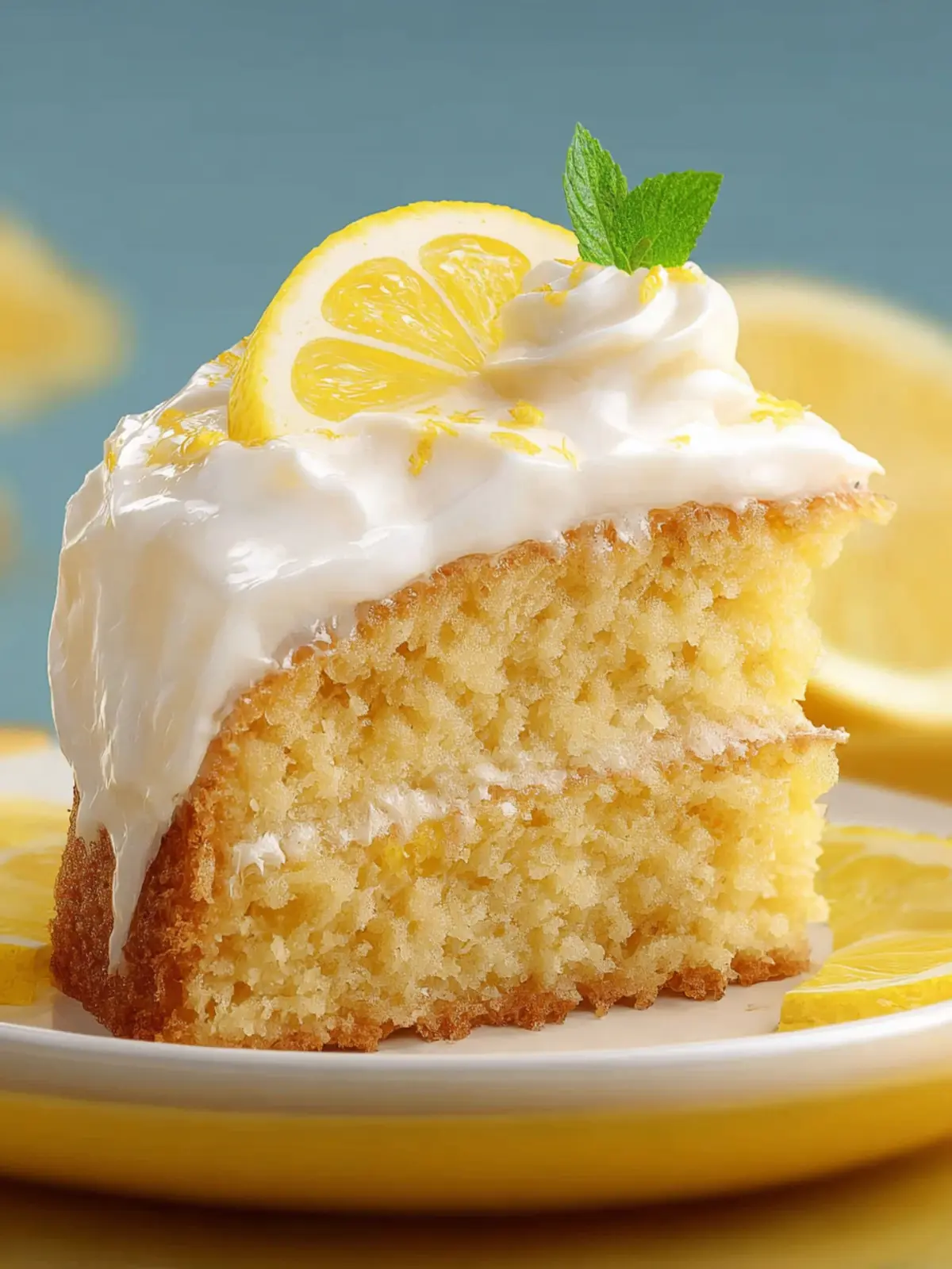One Layer Lemon Cake First Image