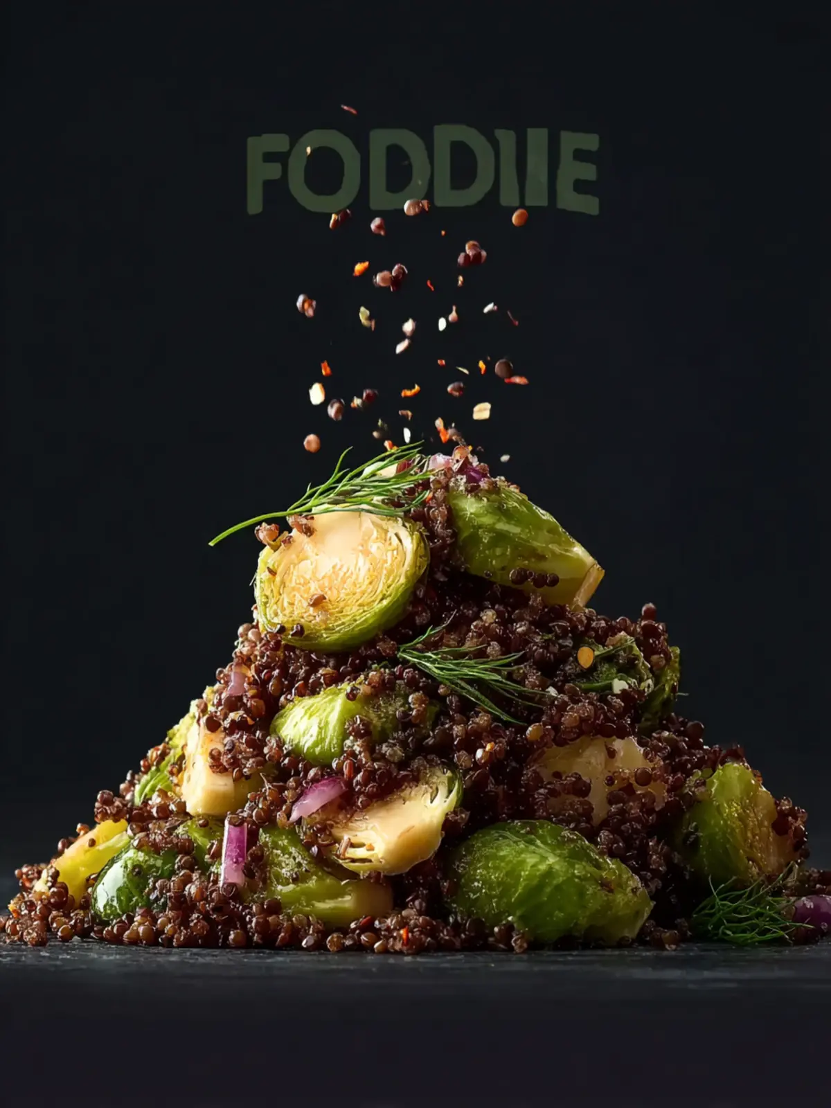 Brussels Sprouts, Quinoa & Lentil Salad with Spicy Twist First Image