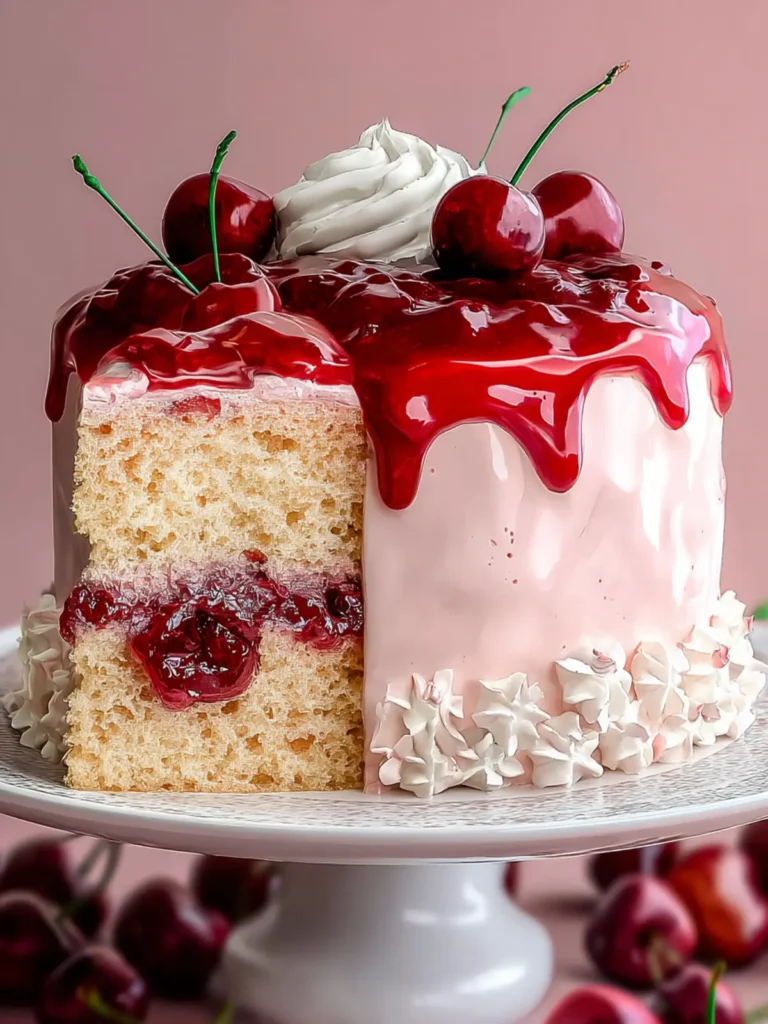 Irresistible Cherry Sour Cream Cake – A Sweet Delight First Image