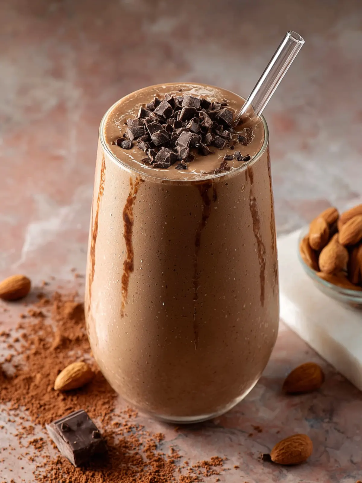High-Protein Chocolate Chunk Almond Butter Smoothie First Image