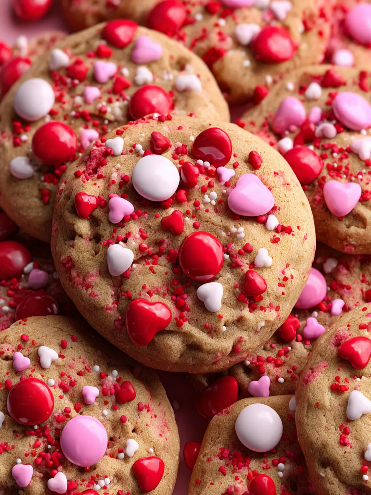 Valentine Sprinkle M&M Cookies First Image
