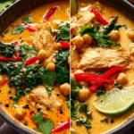 Coconut Curry Soup with Chicken and Chickpeas – A Comforting Dinner Recipe First Image