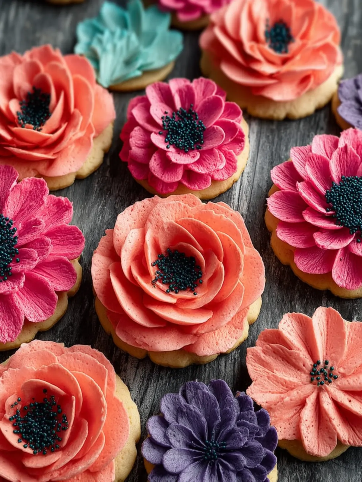 Easy Flower Cookies {Buttercream} First Image