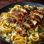 Savory Cajun Chicken and Creamy Garlic Parmesan Linguine First Image