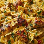Garlic Butter Chicken Bowtie Pasta First Image