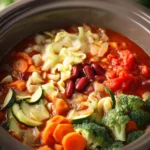 Slow Cooker Minestrone Soup First Image