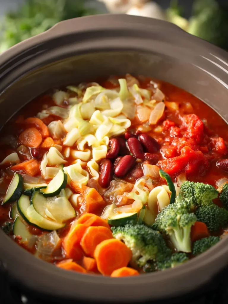 Slow Cooker Minestrone Soup First Image