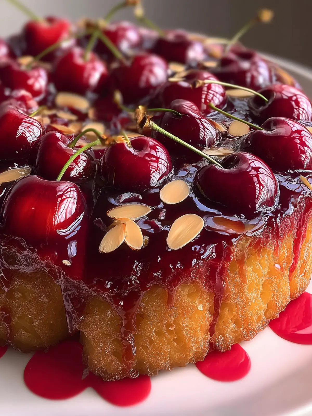 cherry almond upside down cake First Image