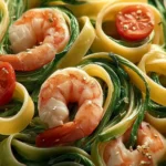 shrimp spinach cream pasta First Image