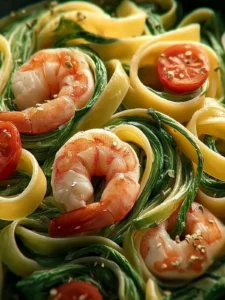 shrimp spinach cream pasta First Image