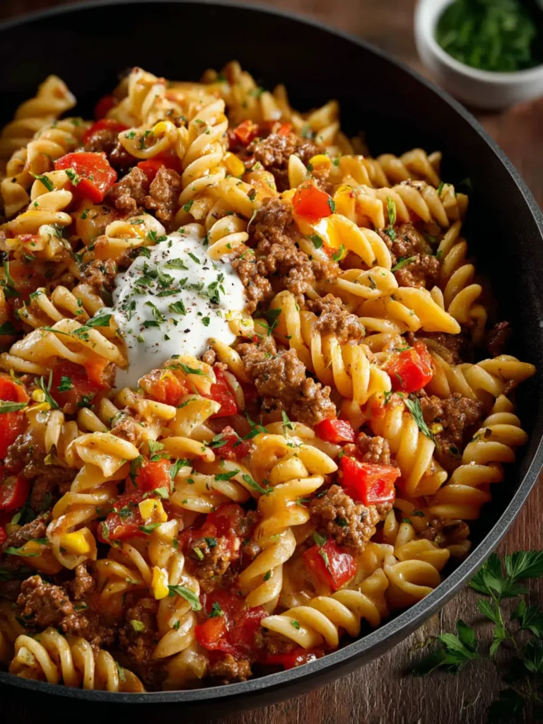 southwest ground beef pasta First Image